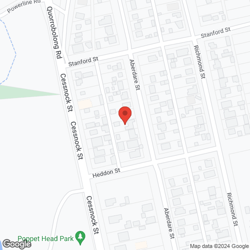 Google map for 23 Aberdare Street, Kitchener 2325, NSW