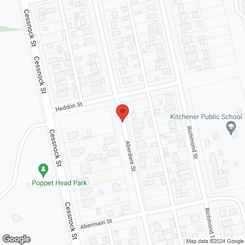Google map for 4 Aberdare Street, Kitchener 2325, NSW