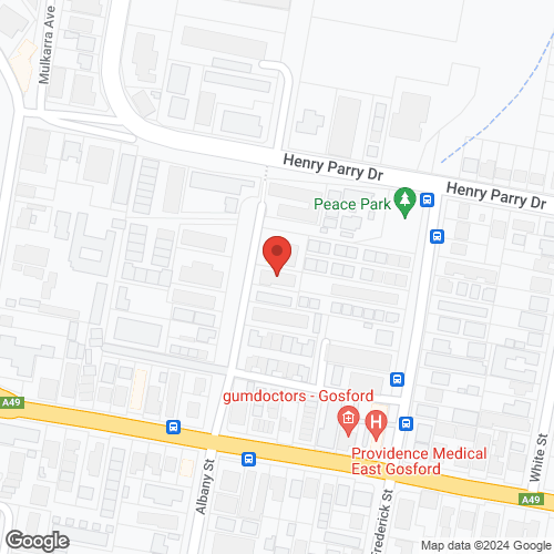 Google map for 1/203 Albany Street, Point Frederick 2250, NSW