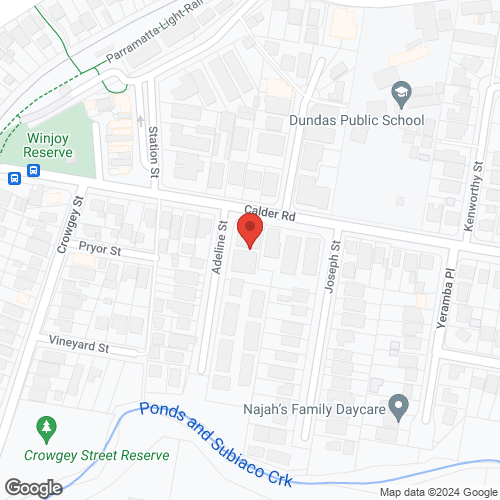 Google map for 14/1 Adeline Street, Rydalmere 2116, NSW