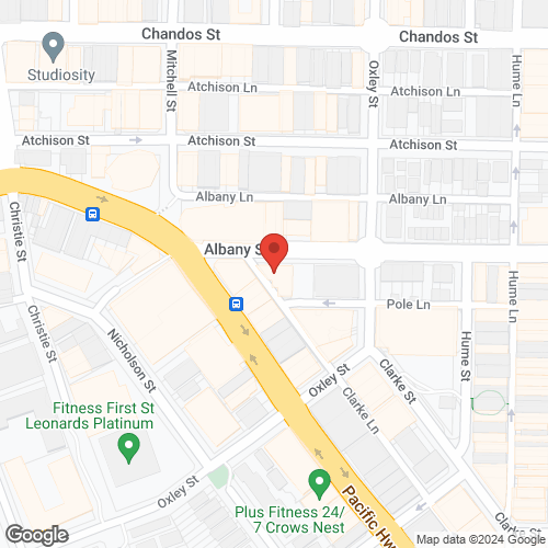 Google map for 25/1 Albany Street, St Leonards 2065, NSW