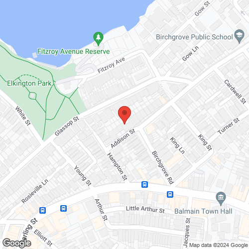 Google map for 1 Addison Street, Balmain 2041, NSW