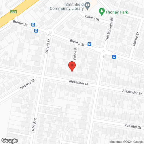 Google map for 43 Alexander Street, Smithfield 2164, NSW