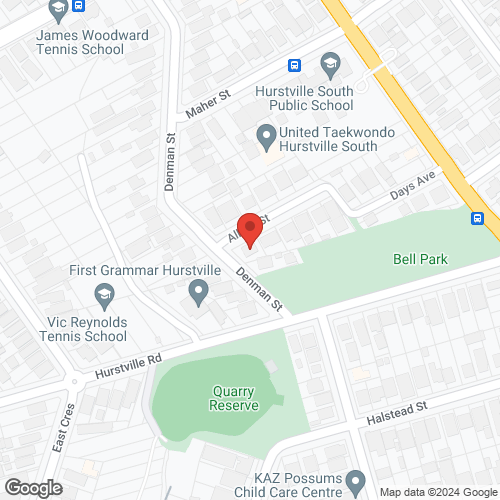 Google map for 12 Albert Street, Hurstville 2220, NSW
