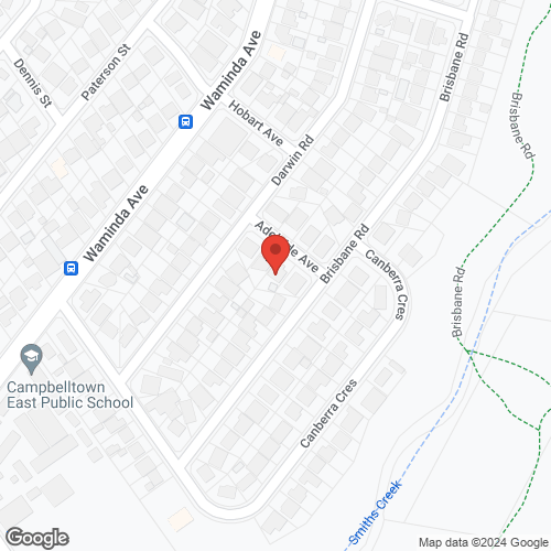 Google map for 5 Adelaide Avenue, Campbelltown 2560, NSW
